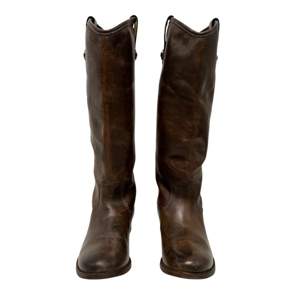 Frye Melissa Button Brown Leather Riding Boots Western Women’s 7 - Picture 2 of 13